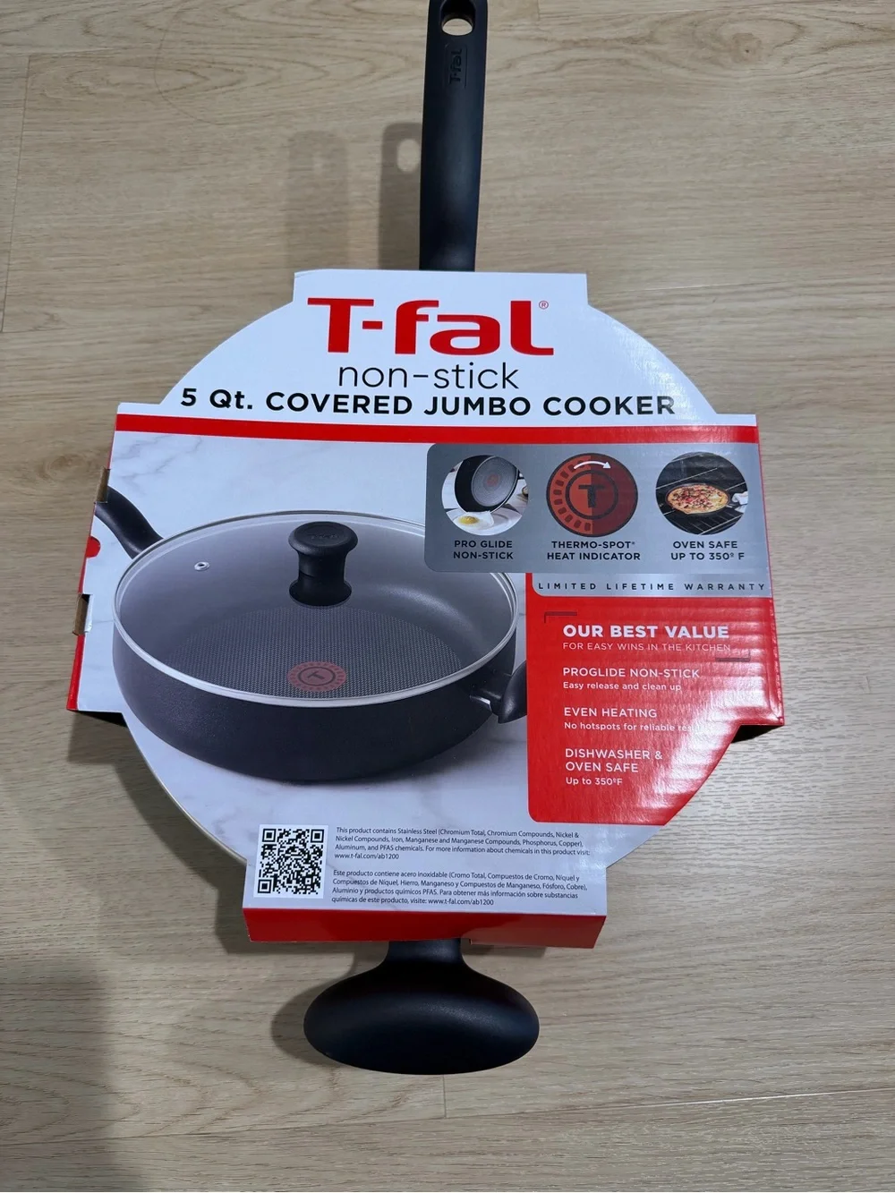 T-Fal Simply Cook 5qt Nonstick Saute Pan with Lid Black